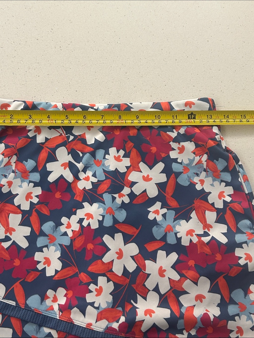 PGA Tour Floral Skort in Navy with Red, White & Light Blue Flowers - Picture 6 of 7